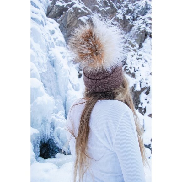 Carhartt Real Fox Fur Beanie (Chocolate Marl) main image 10
